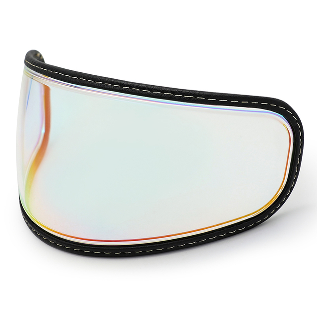Leather Stitched Frame Anti-Glare Clear Revo Red Pilot Visor