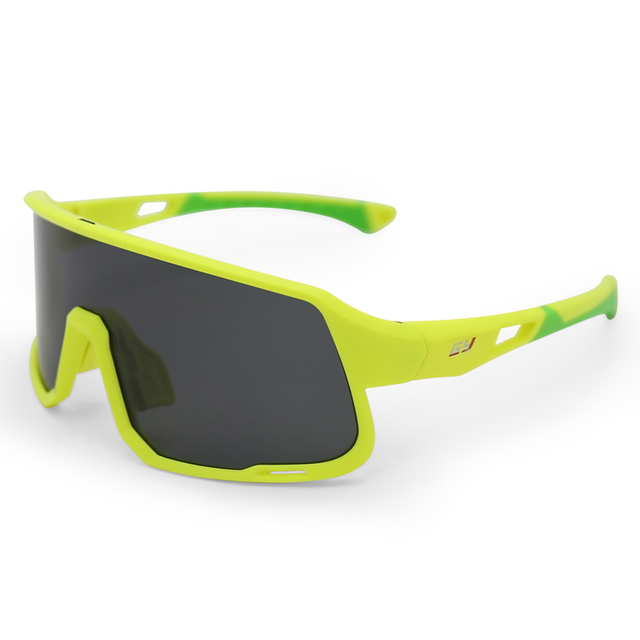 Lightweight Yellow Frame Sports Sunglasses with Black Lens