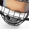 Full Face Revo Red Anti-Fog Hockey Visor Steel Cage Combo