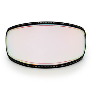 Leather Stitched Frame Anti-Glare Clear Revo Red Pilot Visor