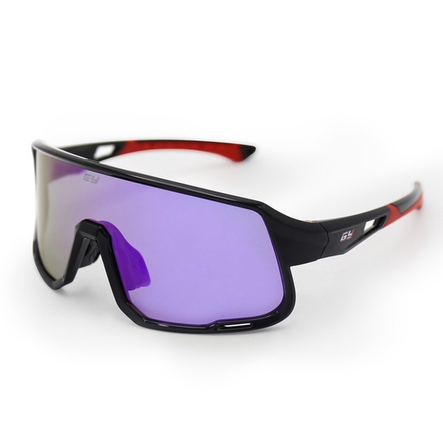 Stylish UV400 Revo Purple Lens Black Frame Sports Glasses