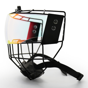 High-Clarity Anti-Fog Revo Red Ice Hockey Cage Visor Combo