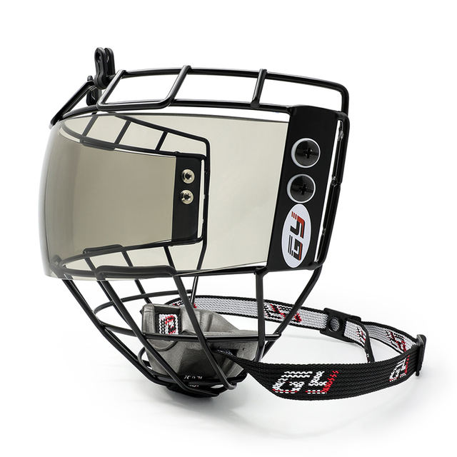 High-Impact Anti-Fog Smoke Junior Hockey Visor Steel Cage