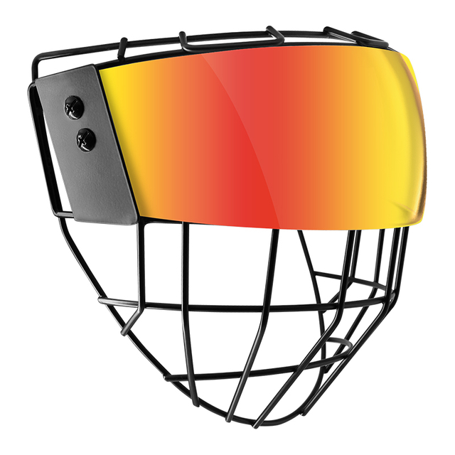 Full Face Revo Red Anti-Fog Hockey Visor Steel Cage Combo